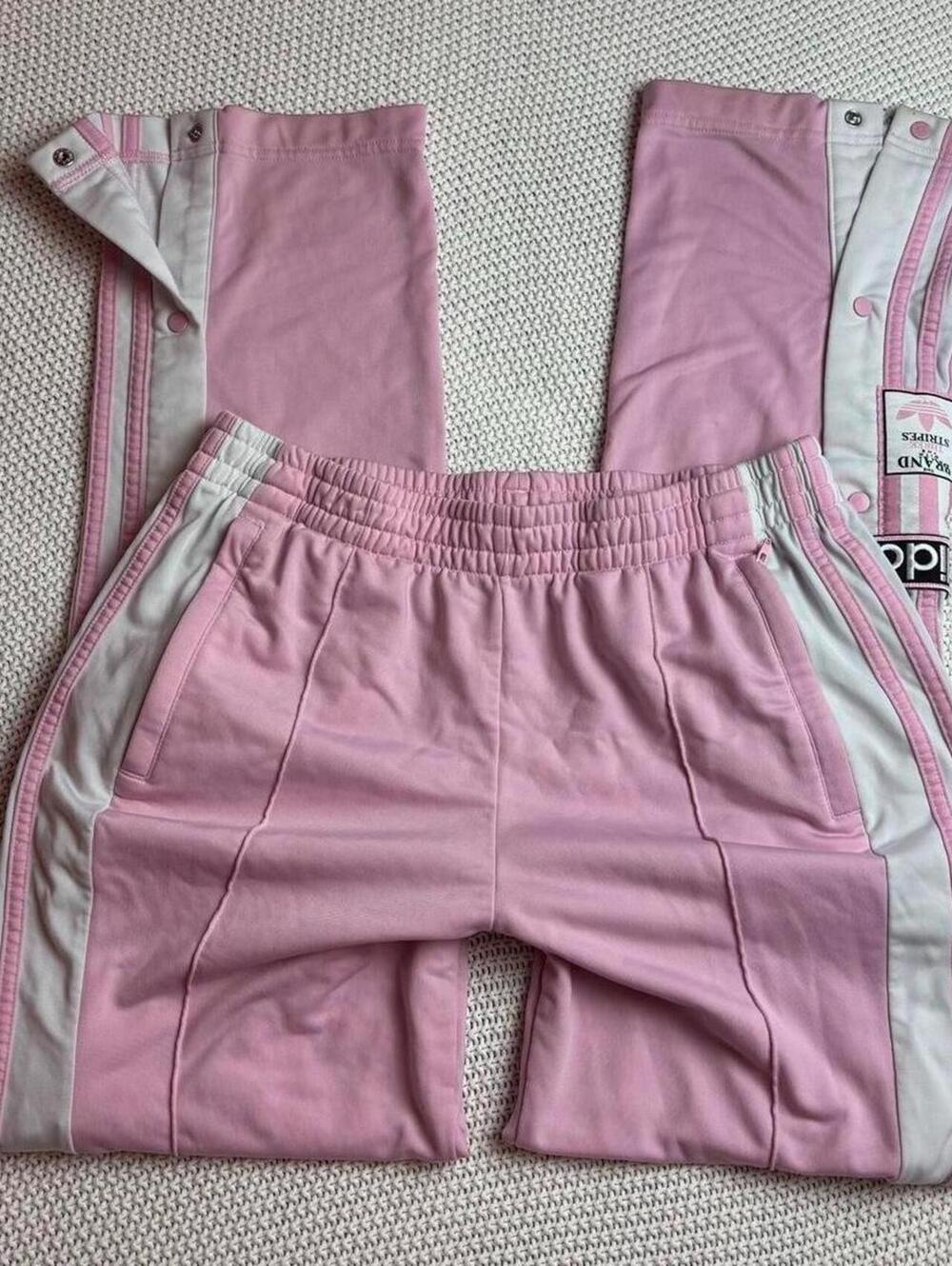 adidas adibreak pink tracksuit bottoms sz medium workout gym running